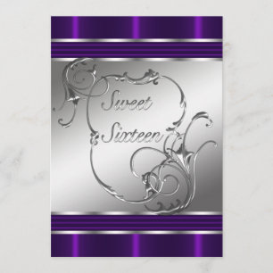 Lila Einladungen der 16 . Geburtstag Geburtstagspa