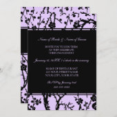 Lila Einladungen von Black Floral (Vorne/Hinten)