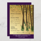 Lila Einladungen zu einer grünen Waldhochzeit (Vorne/Hinten)