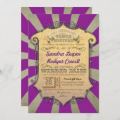 lila Einladungen zum Karneval (Vorne/Hinten)