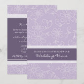 Lila Einladungen zum Weißwetter (Vorne/Hinten)