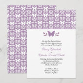 Lila Einladungen zur Butterfly-Hochzeit (Vorne/Hinten)