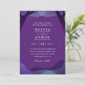 lila Einladungen zur Hochzeit (Stehend Vorderseite)