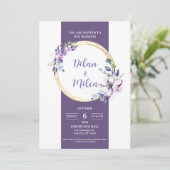 Lila Einladungskarte Einladung (Stehend Vorderseite)