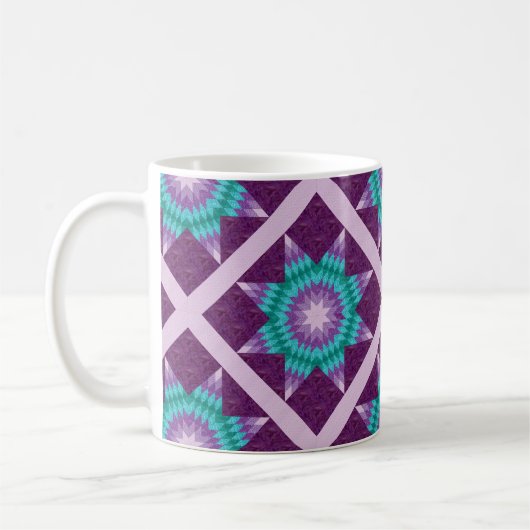 Lila Einzelsterndesign Kaffeetasse (Links)