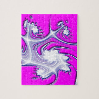 Lila Eis-Fraktal-Blumen-Puzzlespiel Puzzle