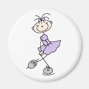 Lila Eis-Skaten-Mädchen-Magnet Magnet