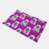 Lila Eisbär Musterdesign Fußmatte (Schrägansicht)