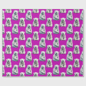 Lila Eisbär Musterdesign Geschenkpapier (Flach)