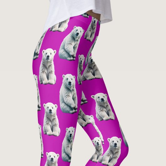Lila Eisbär Musterdesign Leggings