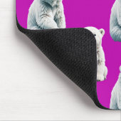 Lila Eisbär Musterdesign  Mousepad (Ecke)