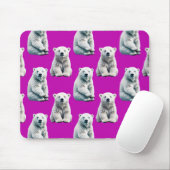 Lila Eisbär Musterdesign  Mousepad (Mit Mouse)