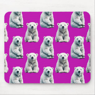 Lila Eisbär Musterdesign Mousepad
