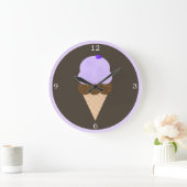 Lila Eiscreme Große Wanduhr (Zuhause)