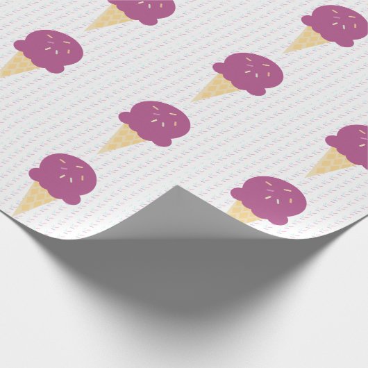Lila Eiscreme Kronsprinklen Sterne Punkte Geschenkpapier (Ecke)