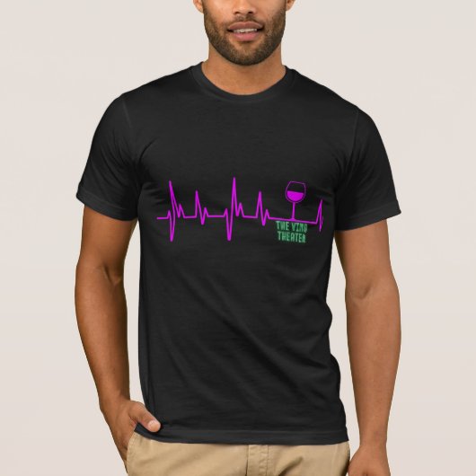 Lila EKG-Vino-Theater T-Shirt (Vorderseite)