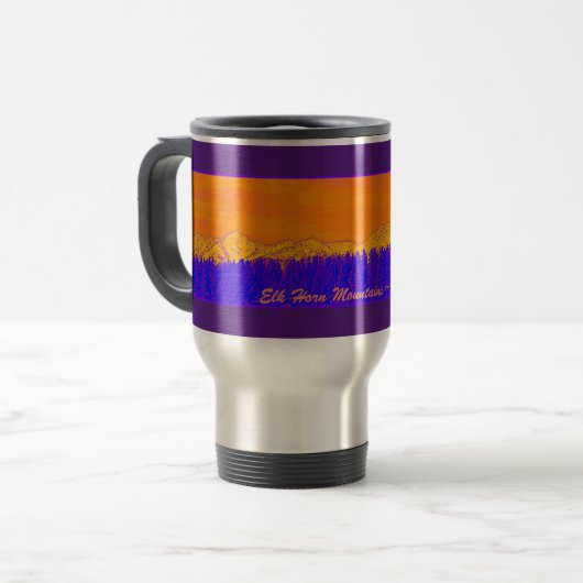 Lila Elche Horn Mountain Tasse (Vorderseite Links)