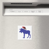 Lila Elche mit Santa Claus Hat Magnet (In Situ (Geschirrspüler))