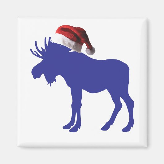 Lila Elche mit Santa Claus Hat Magnet (Vorne)
