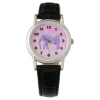 Lila Elefant auf Dreamy Pink Wasserfarben