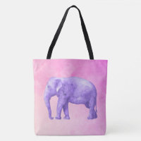 Lila Elefant auf Dreamy Pink Wasserfarben
