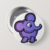 Lila Elefant Button (Vorne & Hinten)