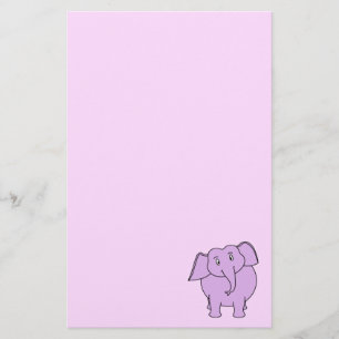 Lila Elefant. Cartoon Briefpapier