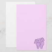 Lila Elefant. Cartoon Briefpapier (Vorne/Hinten)