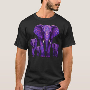 Lila Elefant Familiengeschenk Fett Cartoon T-Shirt
