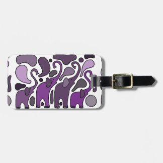 Lila Elefant-Kunst abstrakt Gepäckanhänger