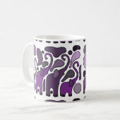 Lila Elefant-Kunst abstrakt Kaffeetasse (Vorderseite Links)