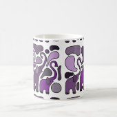 Lila Elefant-Kunst abstrakt Kaffeetasse (Mittel)