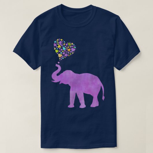 Lila Elefant-Liebe T-Shirt (Design vorne)