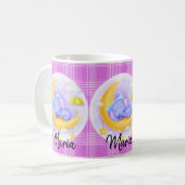 Lila Elefant Lila Karierte Tasse (Vorderseite Links)