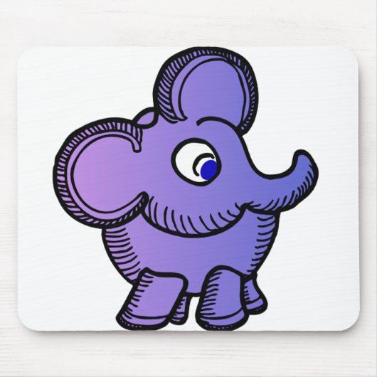 Lila Elefant Mousepad (Vorne)