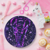 Lila Elefant Papier Teller (Party)