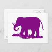 Lila Elefant Postkarte (Vorne/Hinten)