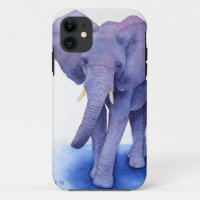 lila Elefant Watercolorkunst auf mehrfachen