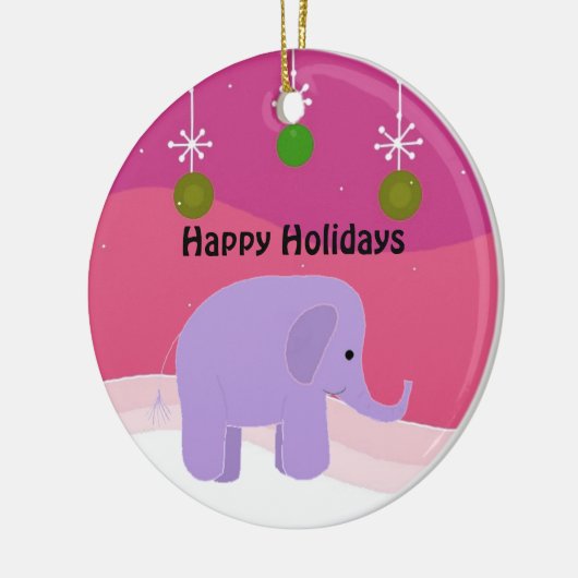 Lila Elefant Weihnachtsschmuck (Links)