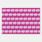 Lila Elefanten Design Wrapping Paper Geschenkpapier Set (Vorderseite 3)
