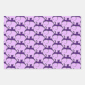 Lila Elefanten Design Wrapping Paper Geschenkpapier Set (Vorderseite 2)
