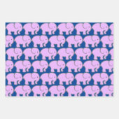 Lila Elefanten Design Wrapping Paper Geschenkpapier Set (Vorderseite)