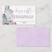 Lila Elefantenbaby Duschdiapard Begleitkarte (Vorne/Hinten)