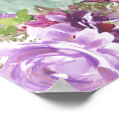 Lila Elefantenmädchen Blütendusche Poster (Ecke)