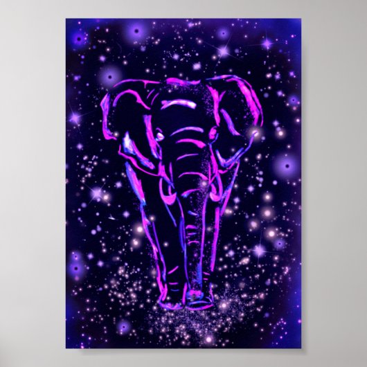 Lila Elefantenposter Poster (Vorne)