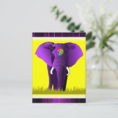Lila Elefantenpostkarte Postkarte (Stehend Vorderseite)