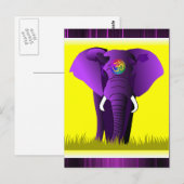 Lila Elefantenpostkarte Postkarte (Vorne/Hinten)