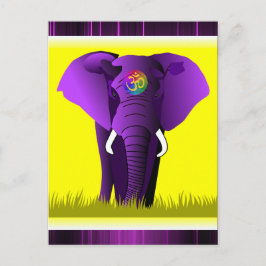 Lila Elefantenpostkarte Postkarte
