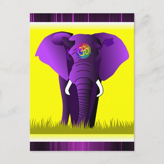Lila Elefantenpostkarte Postkarte (Vorderseite)