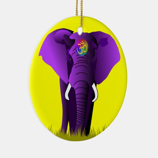 Lila Elefantenschmuck Keramikornament (Rechts)